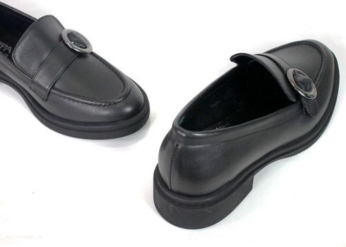 Mocasini damă Isabella Romano din piele naturală – negri, cu talpă ușoară