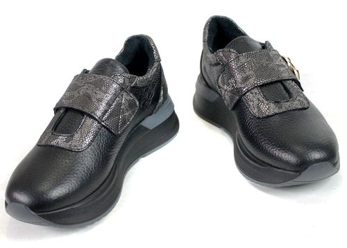 Marielle Voss – sneakers dama respirabili cu mesh și velur negri