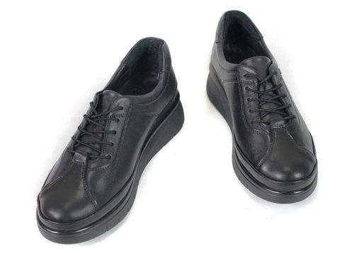 Pantofi damă Valentina Rossi negri din piele naturală