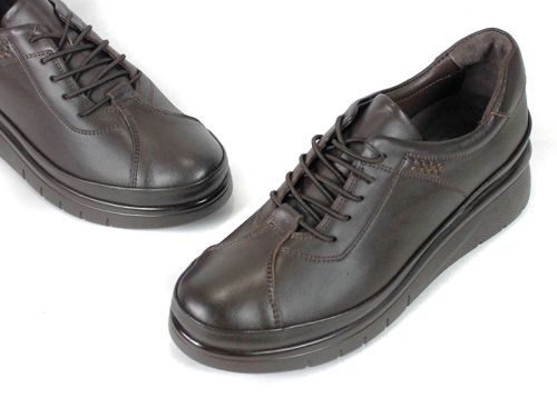 Valentina Rossi – Pantofi damă din piele naturală cu șireturi elastice – Maro