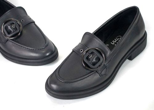 Mocasini damă Giulia Bellini din piele naturală, negri