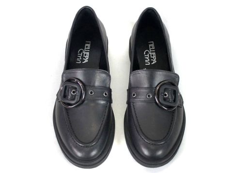 Mocasini damă Giulia Bellini din piele naturală, negri