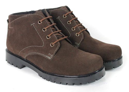 Ghete Clarks de damă de iarnă din piele întoarsă naturală maro închis – Vert Élégant