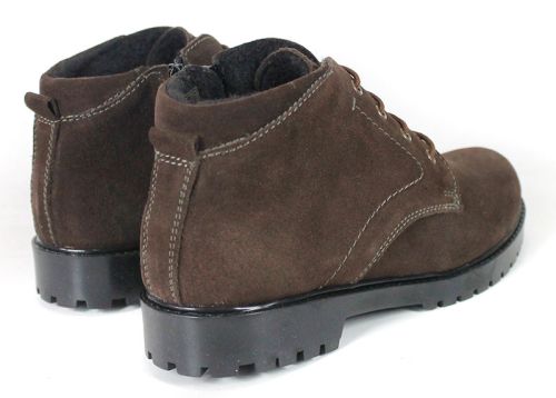 Ghete Clarks de damă de iarnă din piele întoarsă naturală maro închis – Vert Élégant