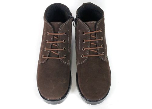 Ghete Clarks de damă de iarnă din piele întoarsă naturală maro închis – Vert Élégant