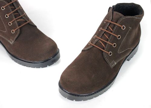 Ghete Clarks de damă de iarnă din piele întoarsă naturală maro închis – Vert Élégant