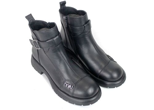 Noir Stella Women's Genuine Leather Winter Ankle Boots
