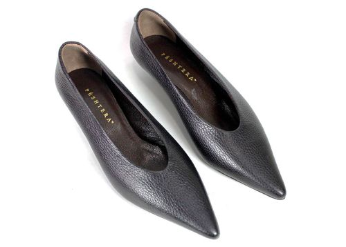 Valeria Santoro – Pantofi eleganți de damă din piele naturală maro închis