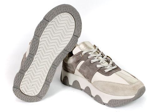 Pantofi sport premium damă din piele întoarsă naturală și piele naturală.