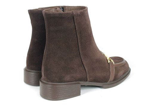 Botine de damă maro închis cu căptușeală călduroasă Noir Stella