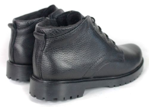 Vert Élégant – ghete tip chukka de damă din piele naturală neagră cu căptușeală călduroasă