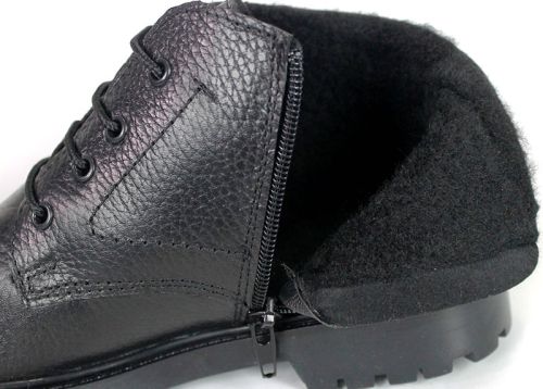 Vert Élégant – ghete tip chukka de damă din piele naturală neagră cu căptușeală călduroasă
