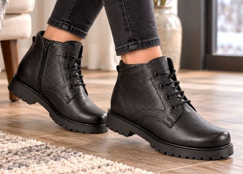 Ghete de iarnă tip chukka Vert Élégant din piele naturală texturată