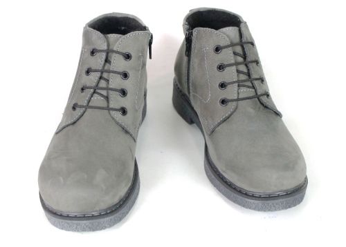 Vert Élégant – ghete de iarnă tip chukka pentru femei din nubuc natural gri cu căptușeală călduroasă