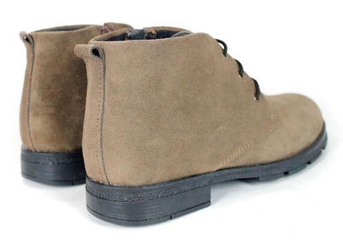 Siena Bellini – ghete tip chukka de damă din piele întoarsă naturală, culoare vizon