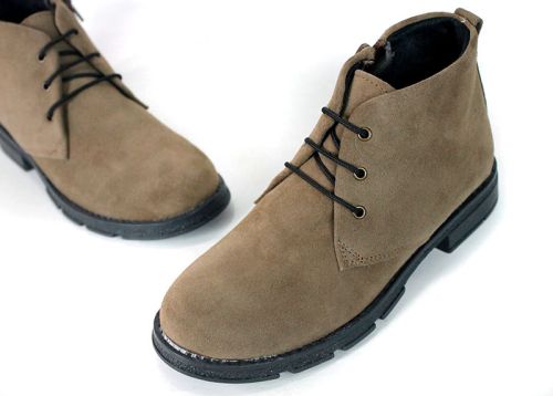 Siena Bellini – ghete tip chukka de damă din piele întoarsă naturală, culoare vizon