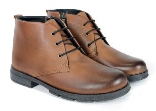 Siena Bellini – ghete tip chukka de damă din piele naturală maro deschis
