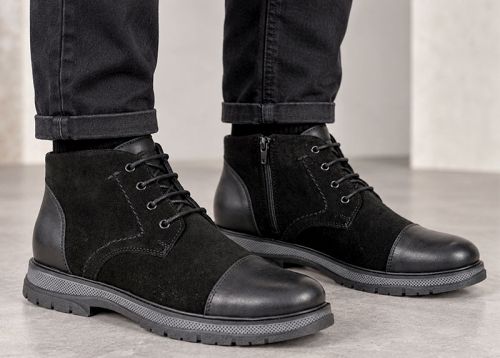 Antonio Velasco men's chukka boots in genuine suede and smooth leather