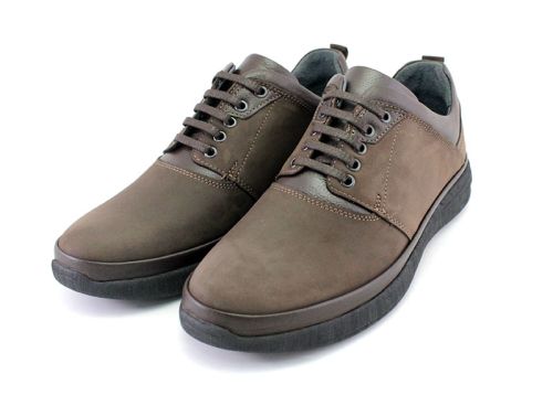 Pantofi casual bărbați cu șireturi în maro - Model Gerardo