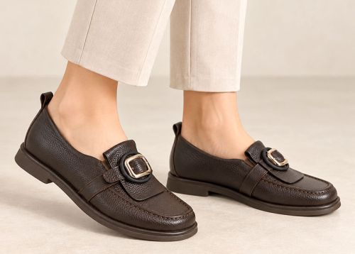 Vittoria De Luca pantofi de damă din piele naturală texturată cu cusătură tip mocasin