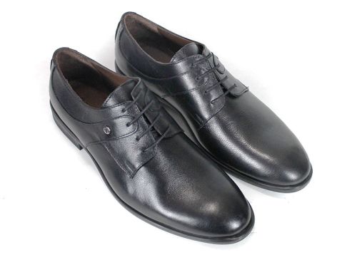 Black men's formal genuine leather shoes Adriano Morelli