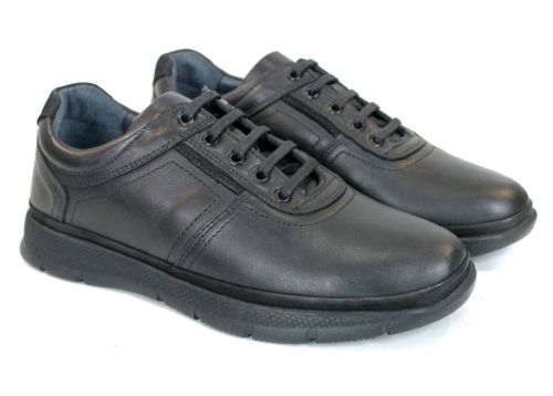 Nico Bellandi – pantofi casual pentru bărbați din piele naturală neagră