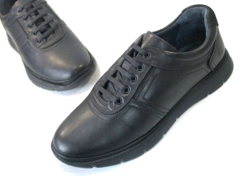 Nico Bellandi – pantofi casual pentru bărbați din piele naturală neagră