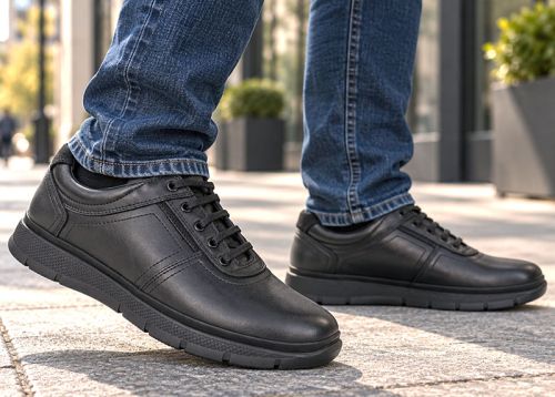 Nico Bellandi – pantofi casual pentru bărbați din piele naturală neagră