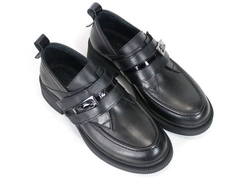 Bianca Rinaldi – pantofi loafer de damă din piele naturală neagră