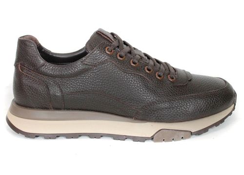 Enzo Carletti – sneakers pentru bărbați din piele naturală granulată maro închis