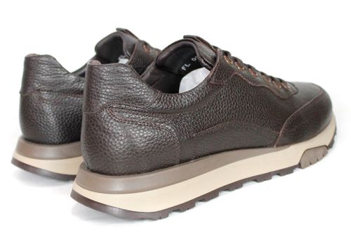 Enzo Carletti – sneakers pentru bărbați din piele naturală granulată maro închis