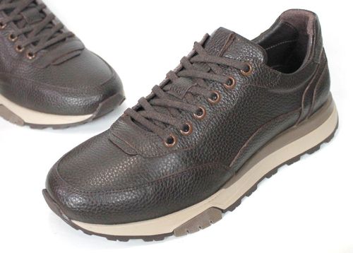 Enzo Carletti – sneakers pentru bărbați din piele naturală granulată maro închis
