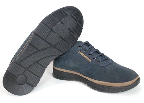 Nico Bellandi – pantofi casual pentru bărbați din nubuc natural bleumarin