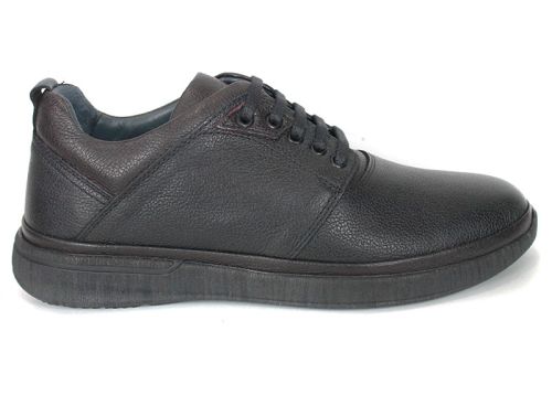 Enzo Carbone – pantofi casual pentru bărbați din piele naturală granulată neagră