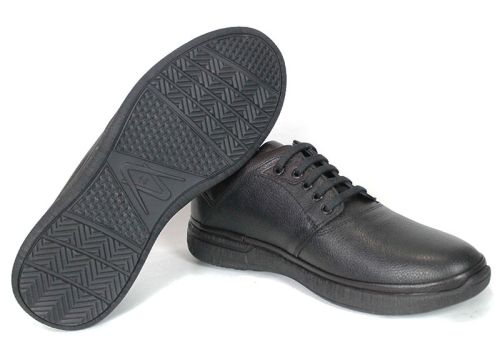 Enzo Carbone – pantofi casual pentru bărbați din piele naturală granulată neagră