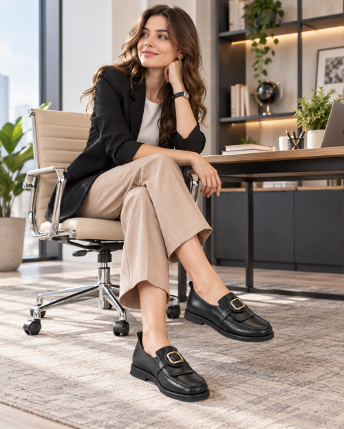Vittoria De Luca – pantofi premium pentru femei din piele naturală neagră