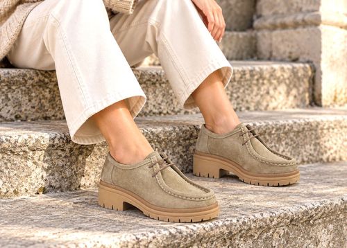 Francesca Morelli – Loafers damă din velur natural în nuanță mustang