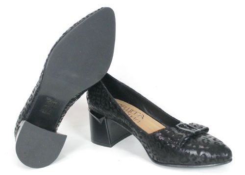 Valentina Rossetti – pantofi eleganți de damă din piele naturală cu imprimeu leopard negru