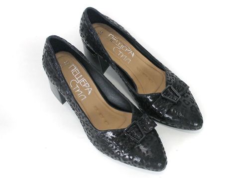 Valentina Rossetti – pantofi eleganți de damă din piele naturală cu imprimeu leopard negru