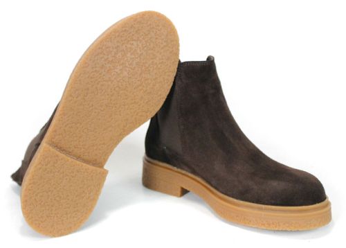 Vittoria Neri – botine Chelsea de damă din piele întoarsă naturală maro închis