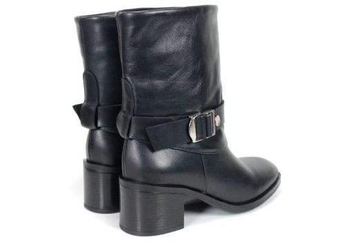 Botine damă din piele naturală neagră Claudia Venturi