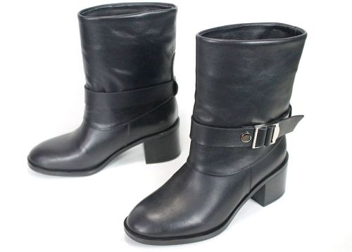 Botine damă din piele naturală neagră Claudia Venturi