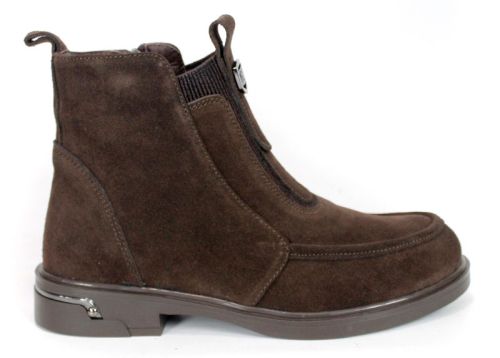 Emilia Soriano – Women's Dark Brown Genuine Suede Ankle Boots