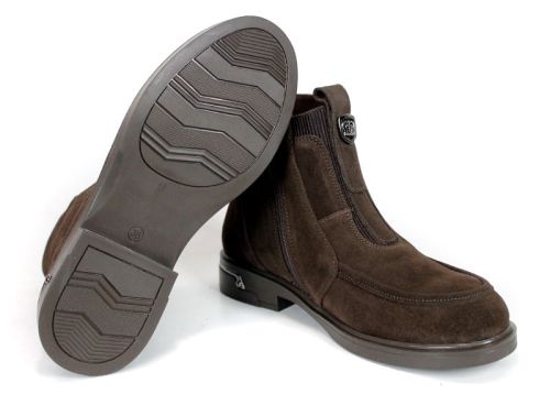 Emilia Soriano – Women's Dark Brown Genuine Suede Ankle Boots