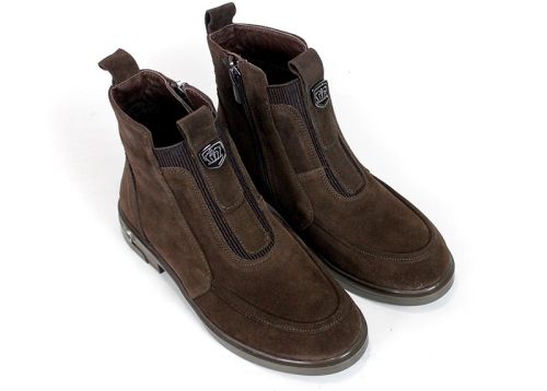 Emilia Soriano – Women's Dark Brown Genuine Suede Ankle Boots