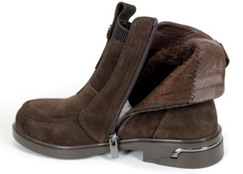 Emilia Soriano – Women's Dark Brown Genuine Suede Ankle Boots