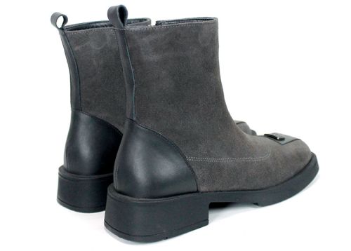 Bianca Morelli – Women’s Extravagant Genuine Suede Boots in Anthracite