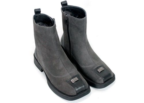 Bianca Morelli – Women’s Extravagant Genuine Suede Boots in Anthracite