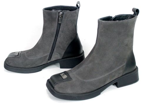 Bianca Morelli – Women’s Extravagant Genuine Suede Boots in Anthracite