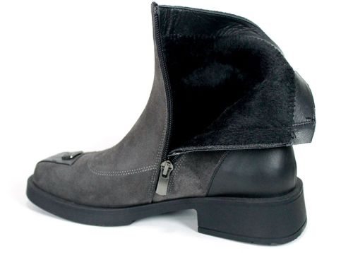 Bianca Morelli – Women’s Extravagant Genuine Suede Boots in Anthracite